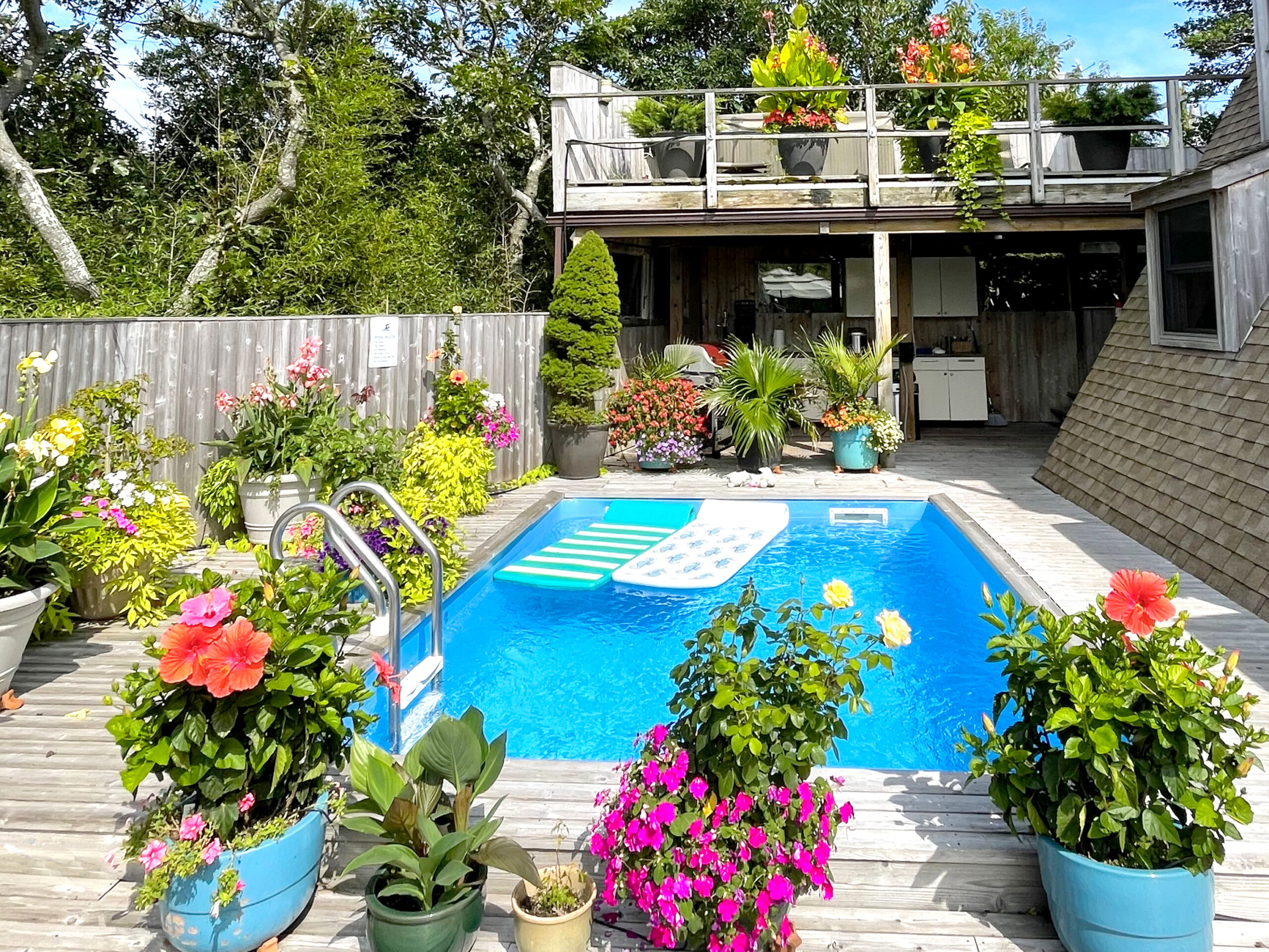 While our pool is heated, you generally take a dip to cool off and play.
