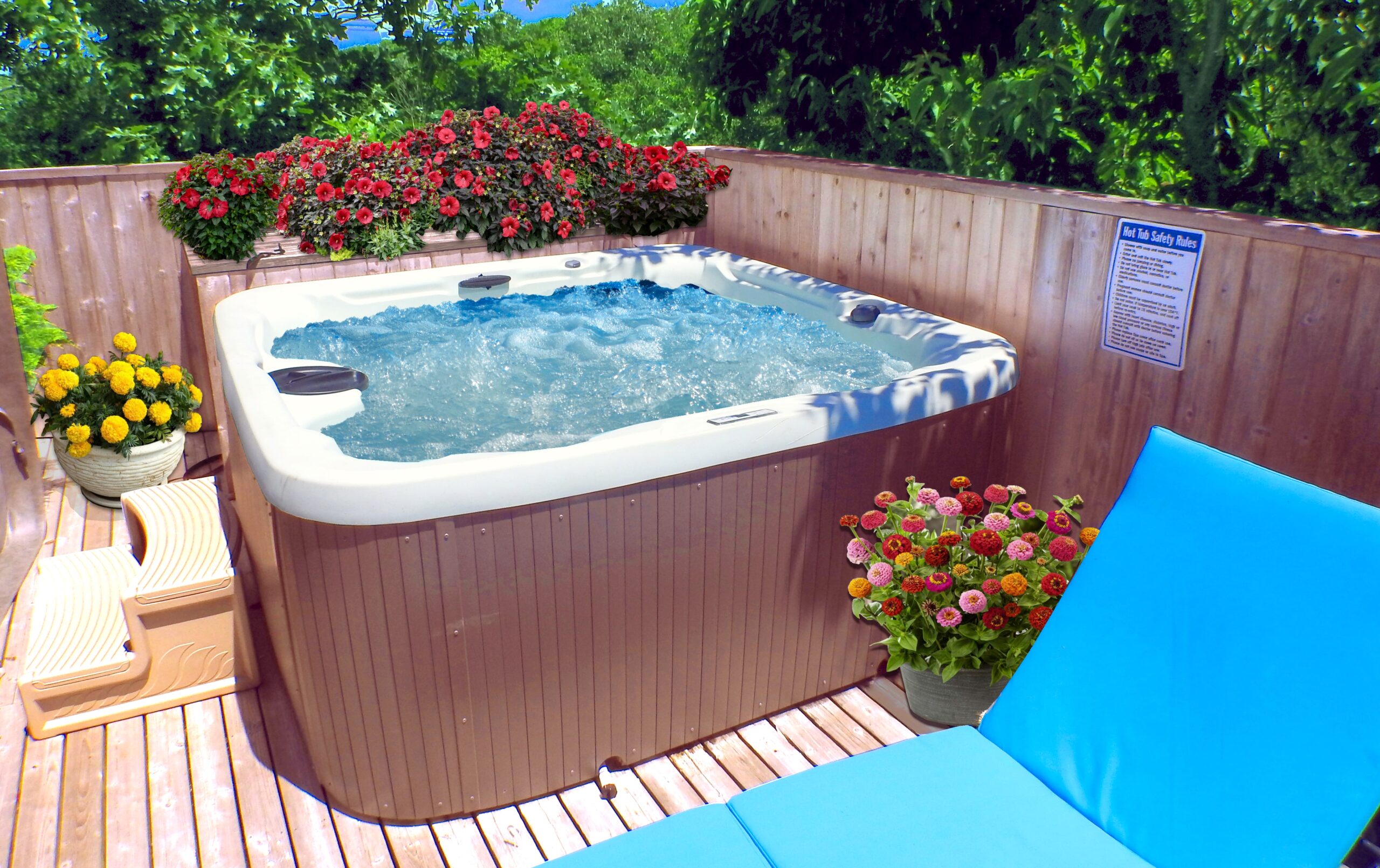 Hot tub sauna deck